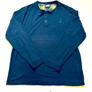 Pendleton Shirt Adult L Blue Henley Neck Long Sleeve‎ Knit Outdoors Casual Mens